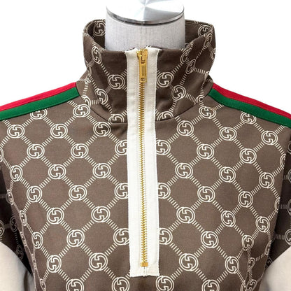 Gucci Interlocking All Over Pattern Web Line Dress Brown — view 4