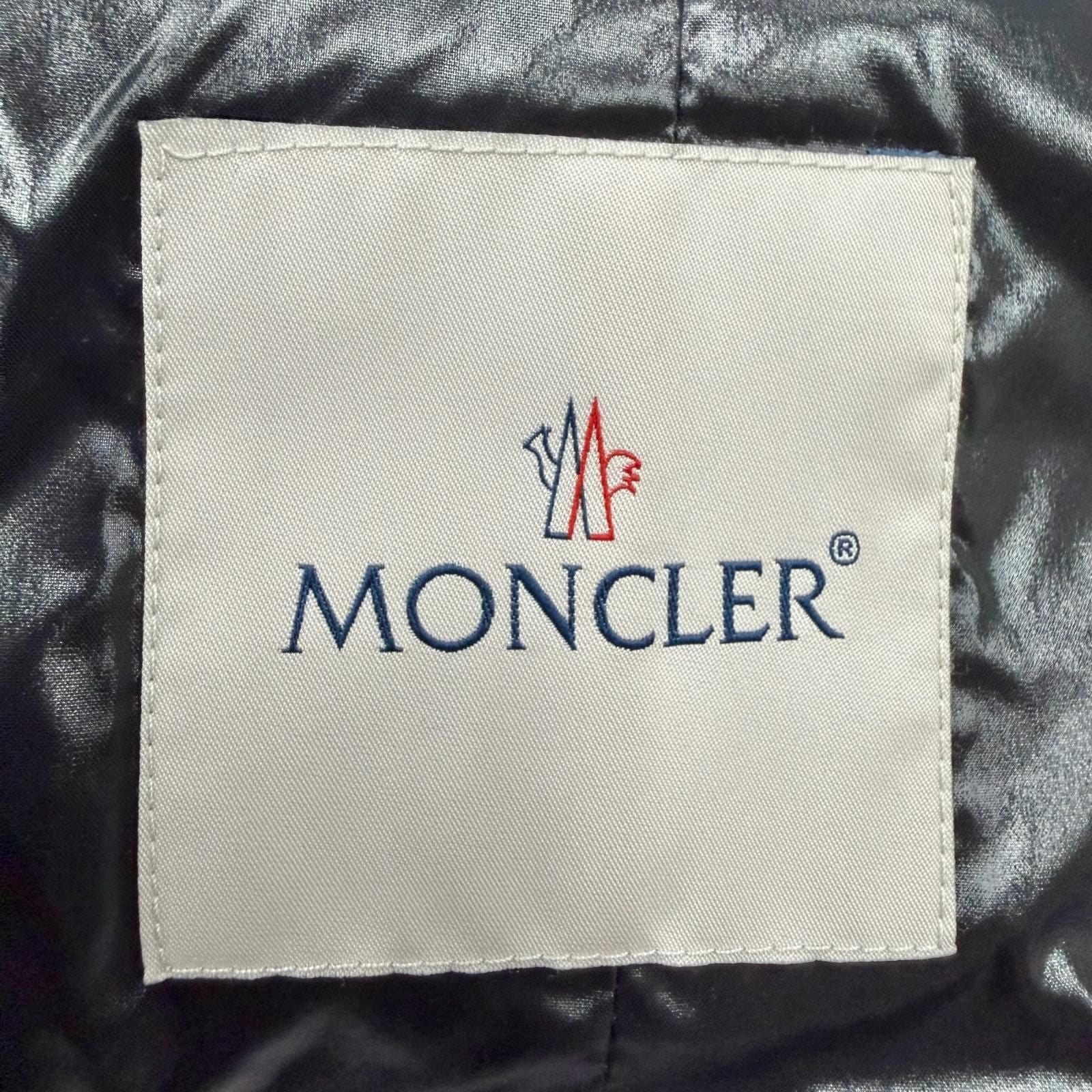 Moncler Auline Double Zip Logo Patch Down Jacket Black 0 — view 8