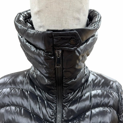 Moncler Auline Double Zip Logo Patch Down Jacket Black 0 — view 4