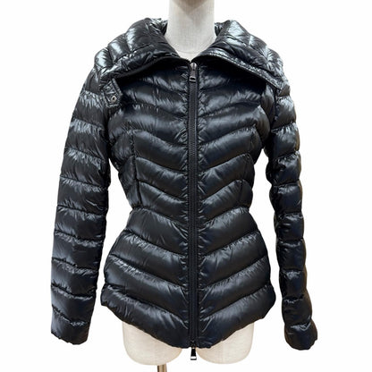 Moncler Auline Double Zip Logo Patch Down Jacket Black 0