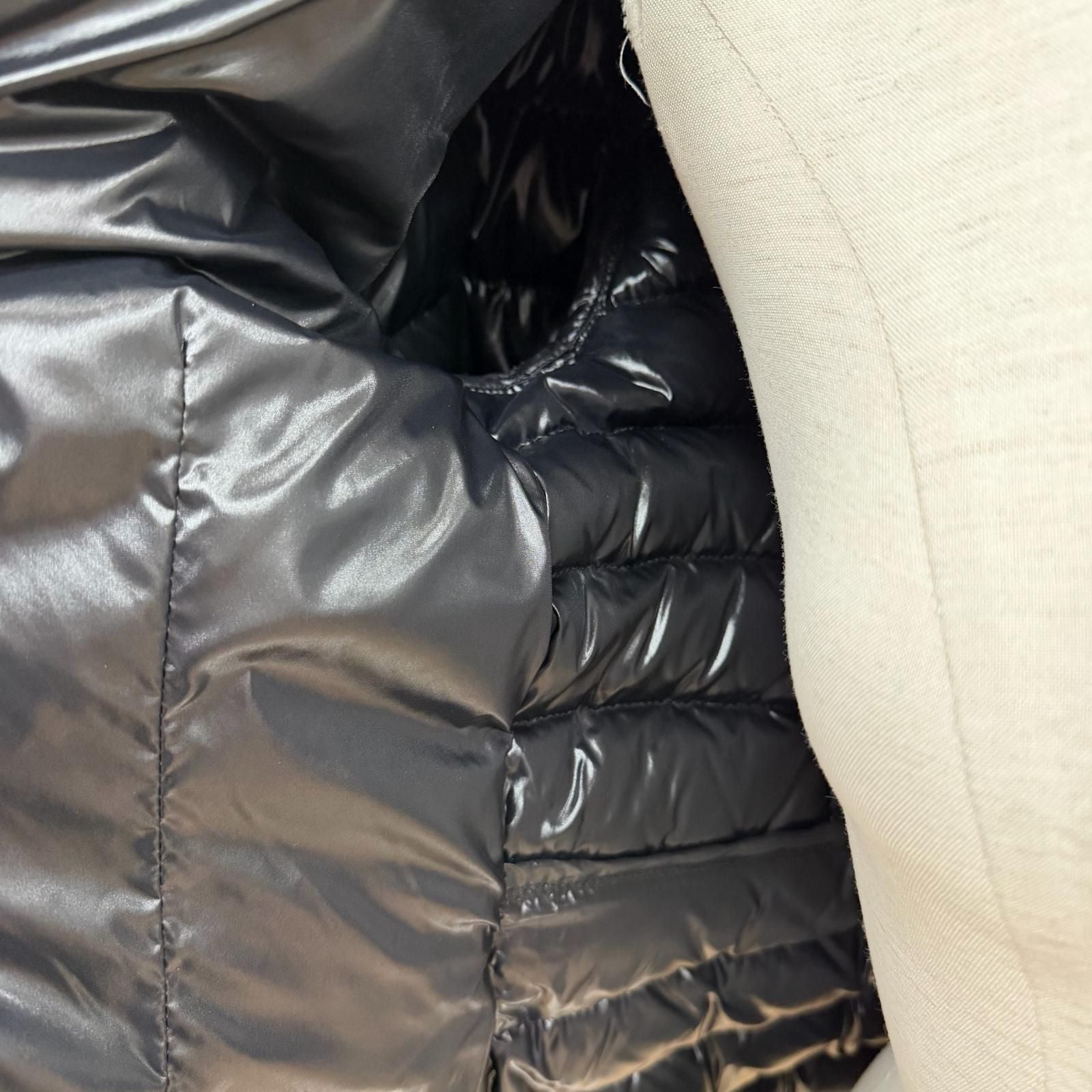 Moncler Auline Double Zip Logo Patch Down Jacket Black 0 — view 5