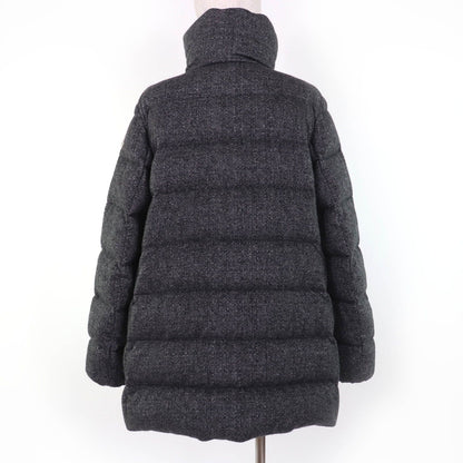 Moncler Torcon Wool Cashmere Logo Patch Down Coat Gray 3 Hanger — view 3
