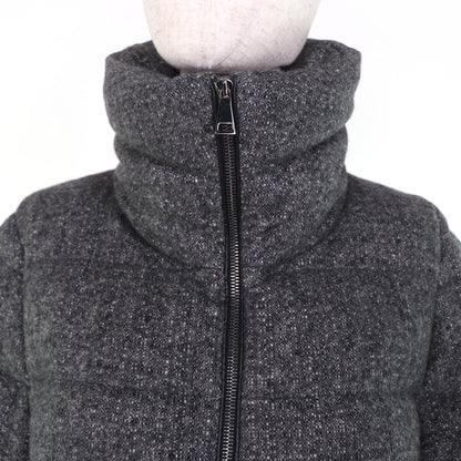 Moncler Torcon Wool Cashmere Logo Patch Down Coat Gray 3 Hanger — view 4