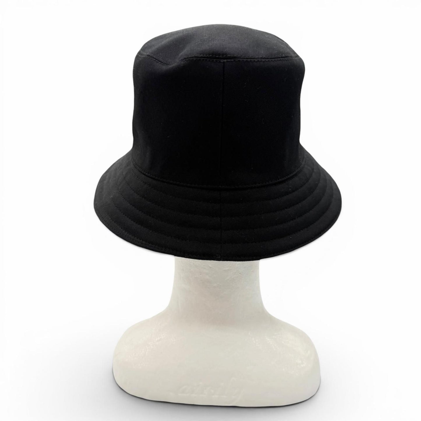 Hermes Cotton 100% Red Striped Hat Bucket Hat Dark Navy 59 — view 5