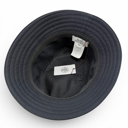 Hermes Cotton 100% Red Striped Hat Bucket Hat Dark Navy 59 — view 7