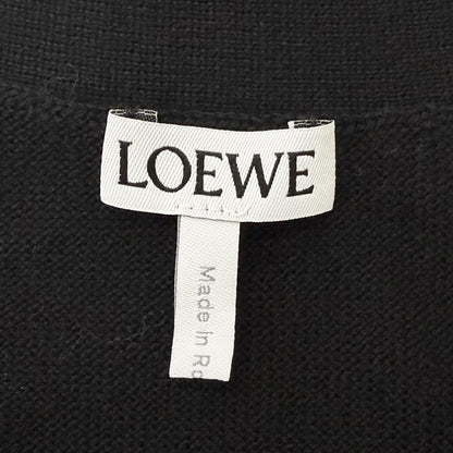 Loewe Wool Anagram Logo Embroidery Lightweight Knit Cardigan Black — view 7