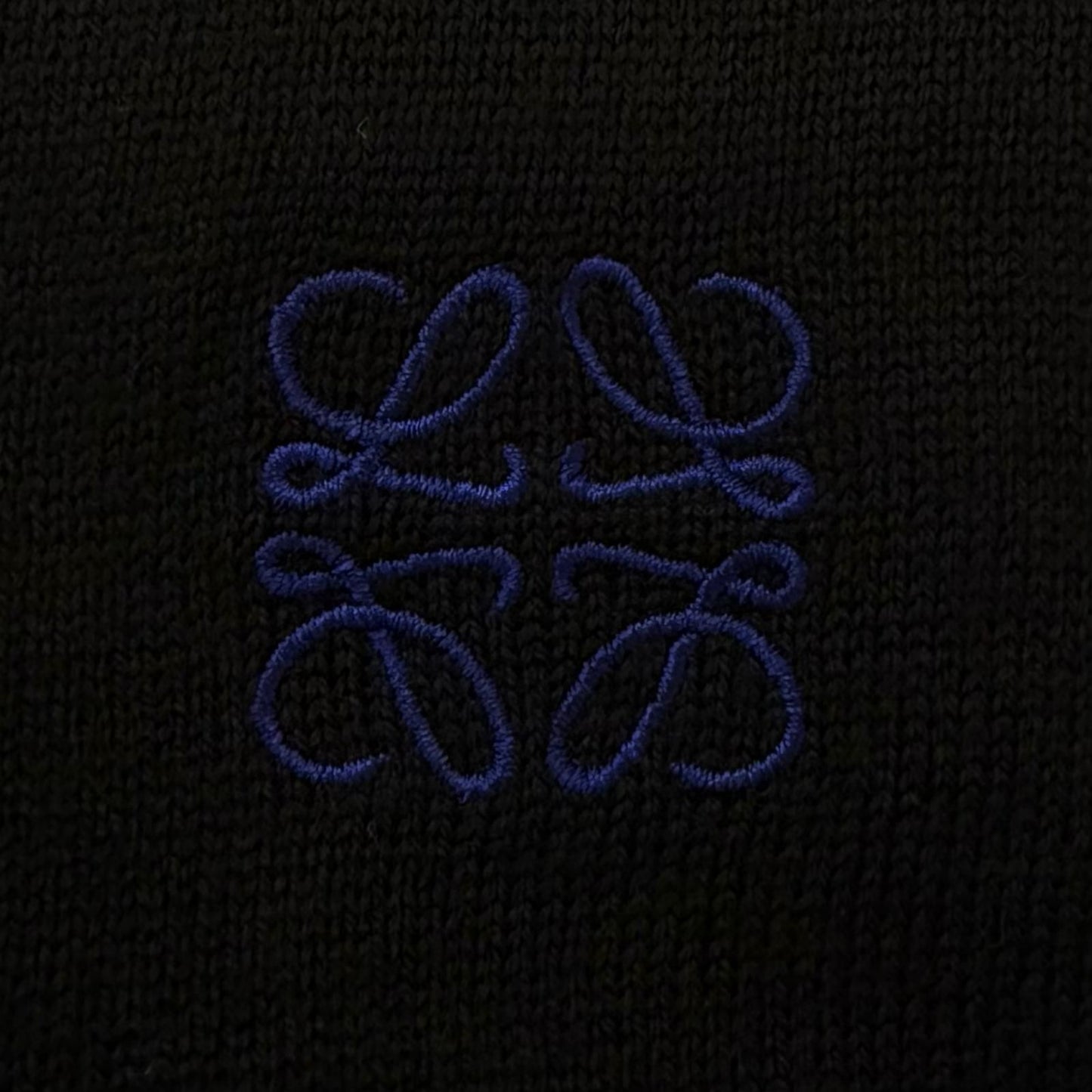 Loewe Wool Anagram Logo Embroidery Lightweight Knit Cardigan Black — view 5