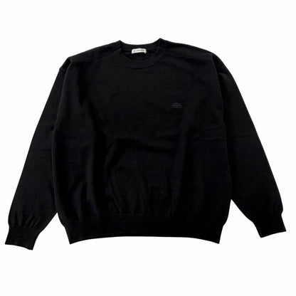 Balenciaga BB Logo Embroidery Crew Neck Oversize Sweater Black