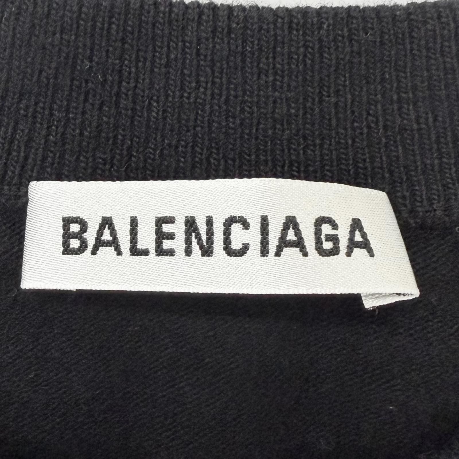 Balenciaga BB Logo Embroidery Crew Neck Oversize Sweater Black — view 7