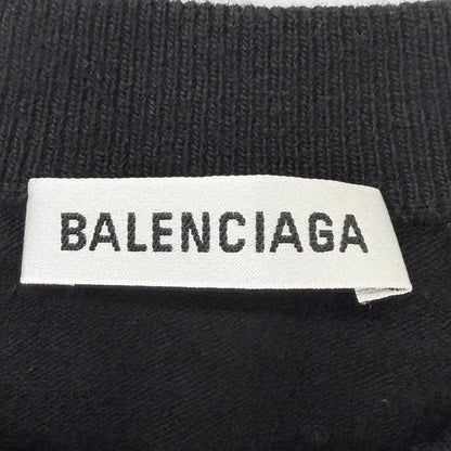 Balenciaga BB Logo Embroidery Crew Neck Oversize Sweater Black — view 7