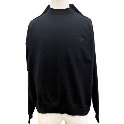 Balenciaga BB Logo Embroidery Crew Neck Oversize Sweater Black — view 2