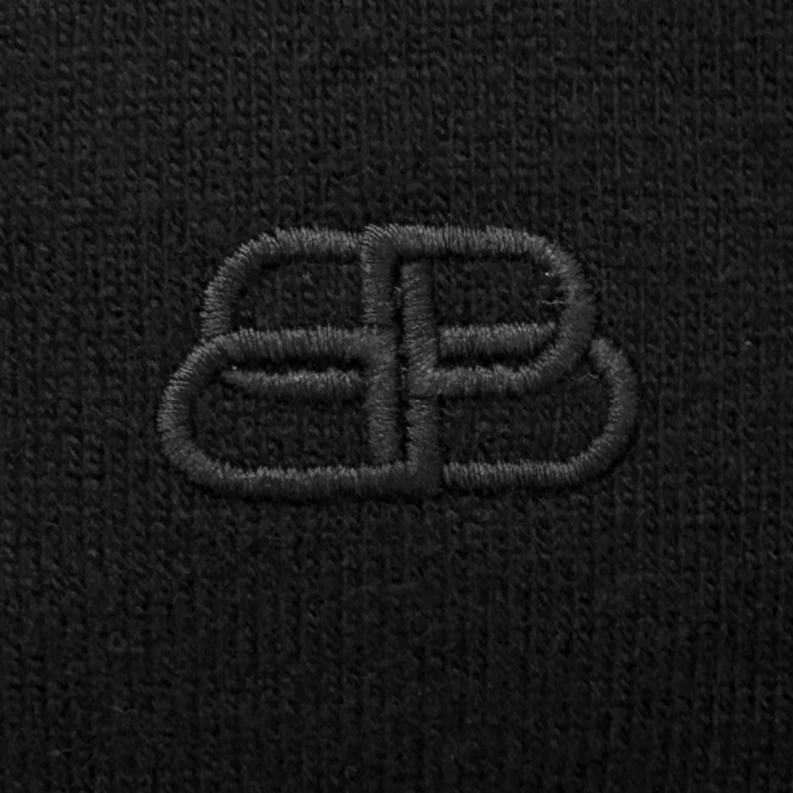 Balenciaga BB Logo Embroidery Crew Neck Oversize Sweater Black — view 6