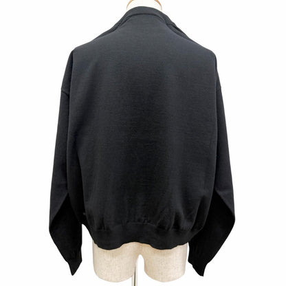 Balenciaga BB Logo Embroidery Crew Neck Oversize Sweater Black — view 5