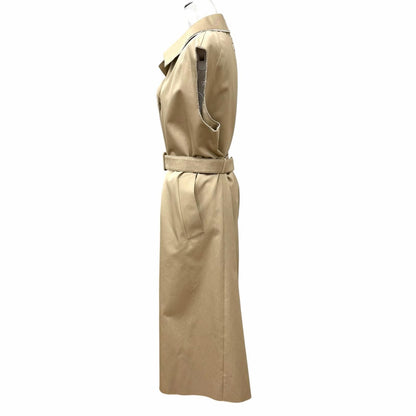 Miu Miu Cotton 100% Belt Logo Patch Cutoff Sleeveless Coat Beige 40 Hanger — view 2