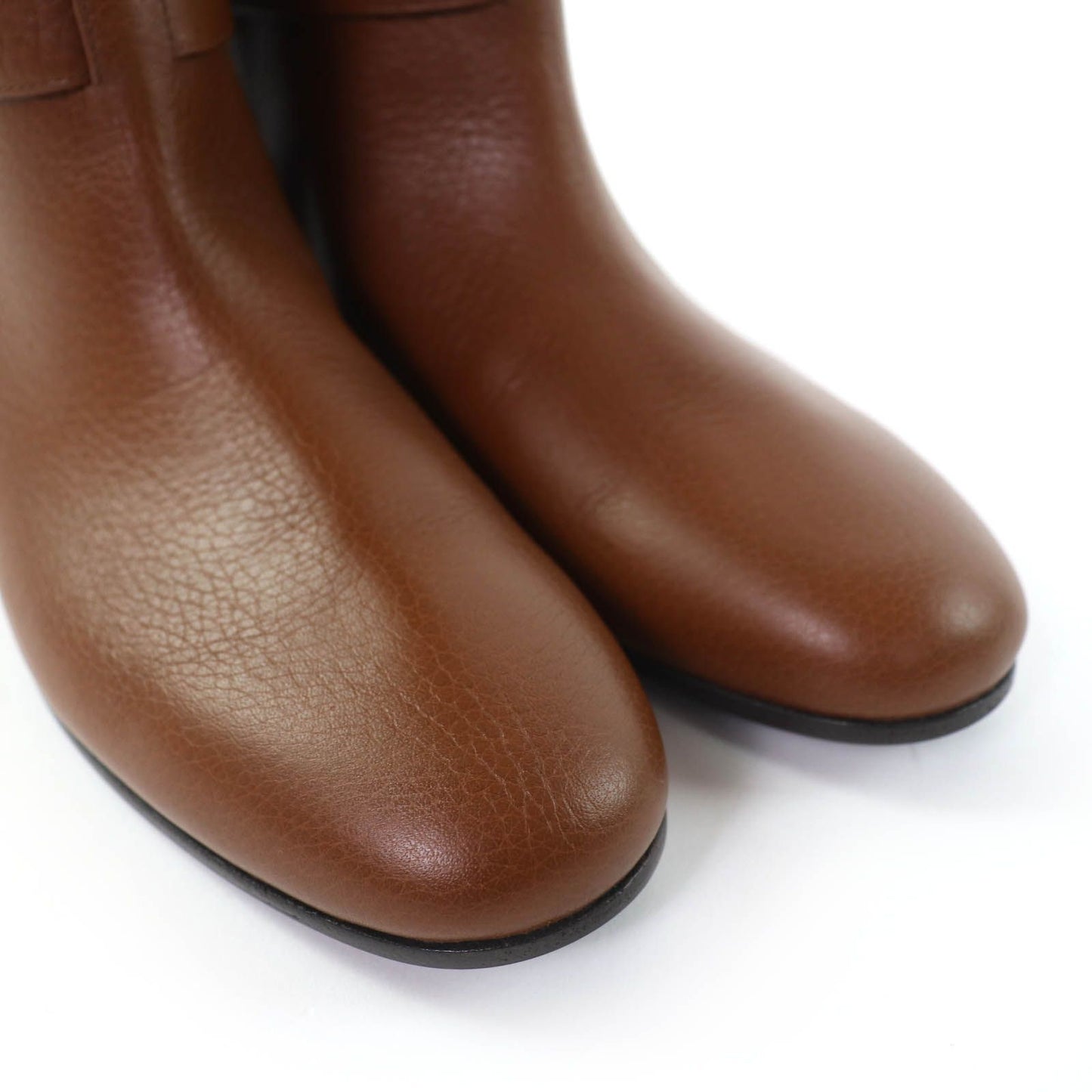 Gucci GG Leather Long Boots Brown Gold — view 8