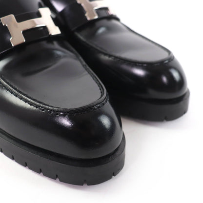 Hermes Moccasins Faubourg Constance Silver Leather Loafers Black — view 7
