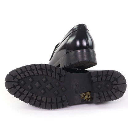 Hermes Moccasins Faubourg Constance Silver Leather Loafers Black — view 6
