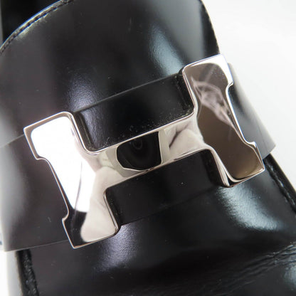 Hermes Moccasins Faubourg Constance Silver Leather Loafers Black — view 8
