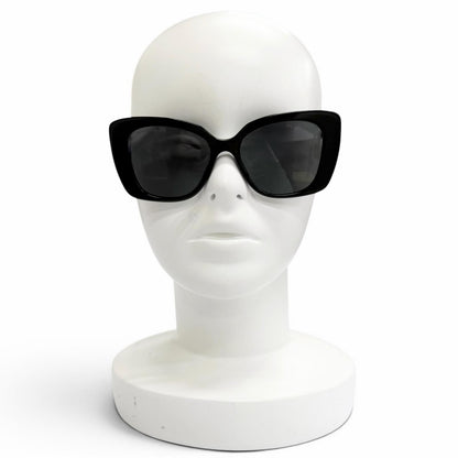 Chanel CC Logo Rhinestone Sunglasses Black White Demo Lens Eyewear — view 3