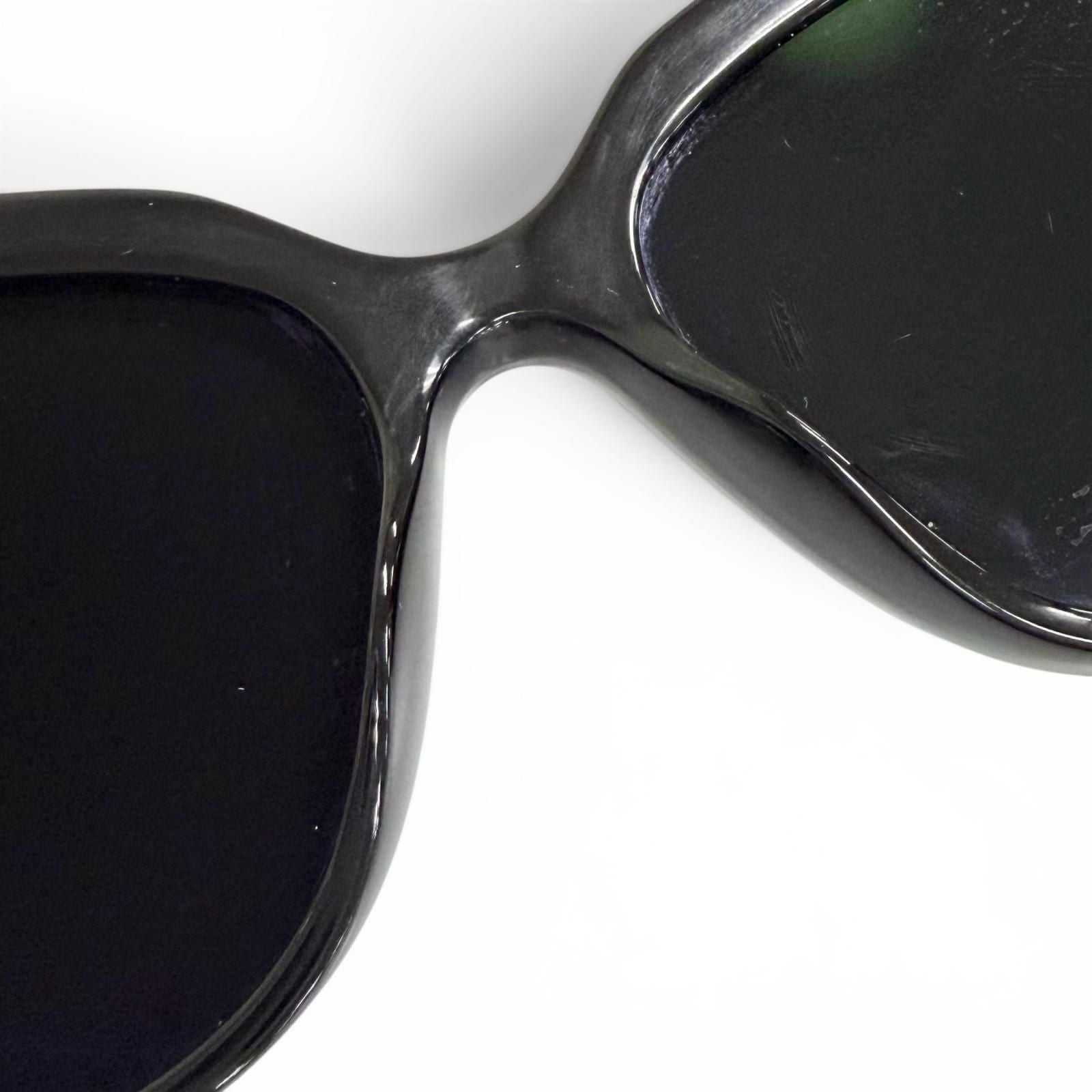 Chanel CC Logo Rhinestone Sunglasses Black White Demo Lens Eyewear — view 9