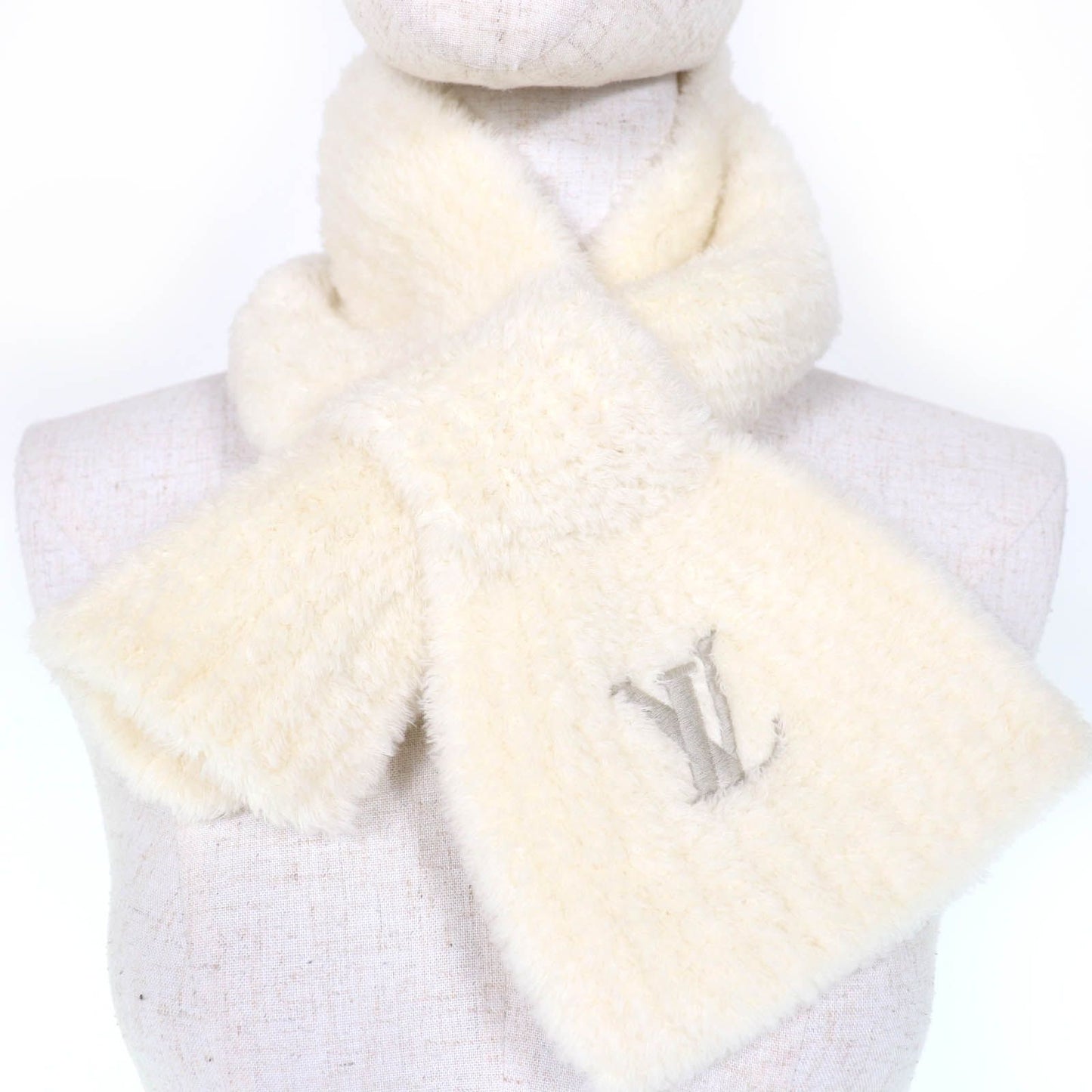 Louis Vuitton Scarf Only LV Mini Confit Wool Off White — view 4