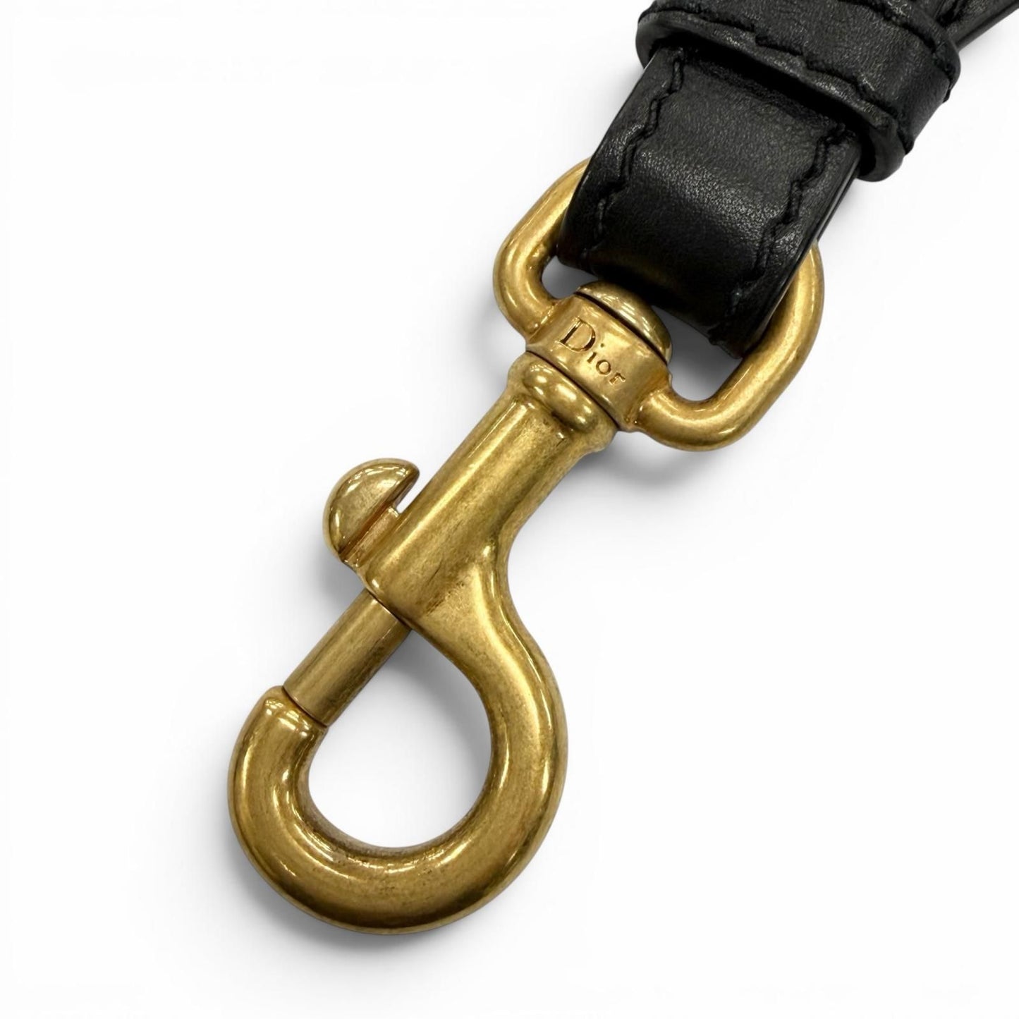 Dior Canvas Leather Embroidered Shoulder Strap Navy Gray Gold — view 4