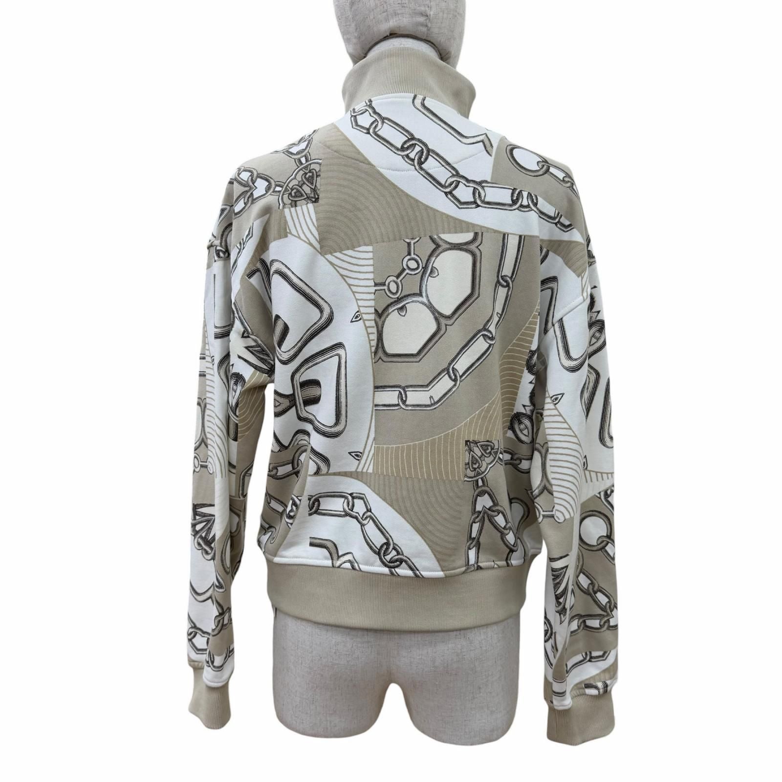 Hermes Kaleidoscope Effect Cotton 100% Jacket Beige 38 — view 3