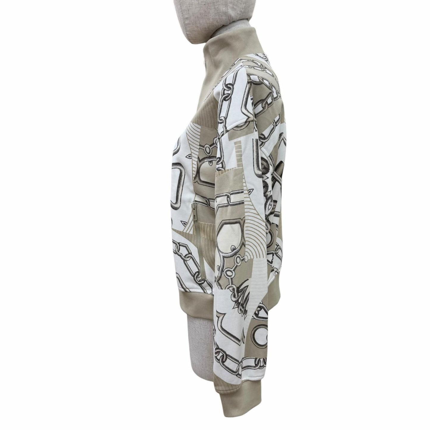 Hermes Kaleidoscope Effect Cotton 100% Jacket Beige 38 — view 2
