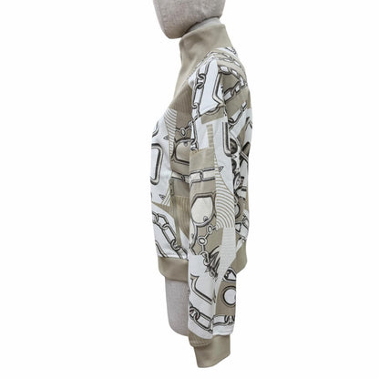 Hermes Kaleidoscope Effect Cotton 100% Jacket Beige 38 — view 2