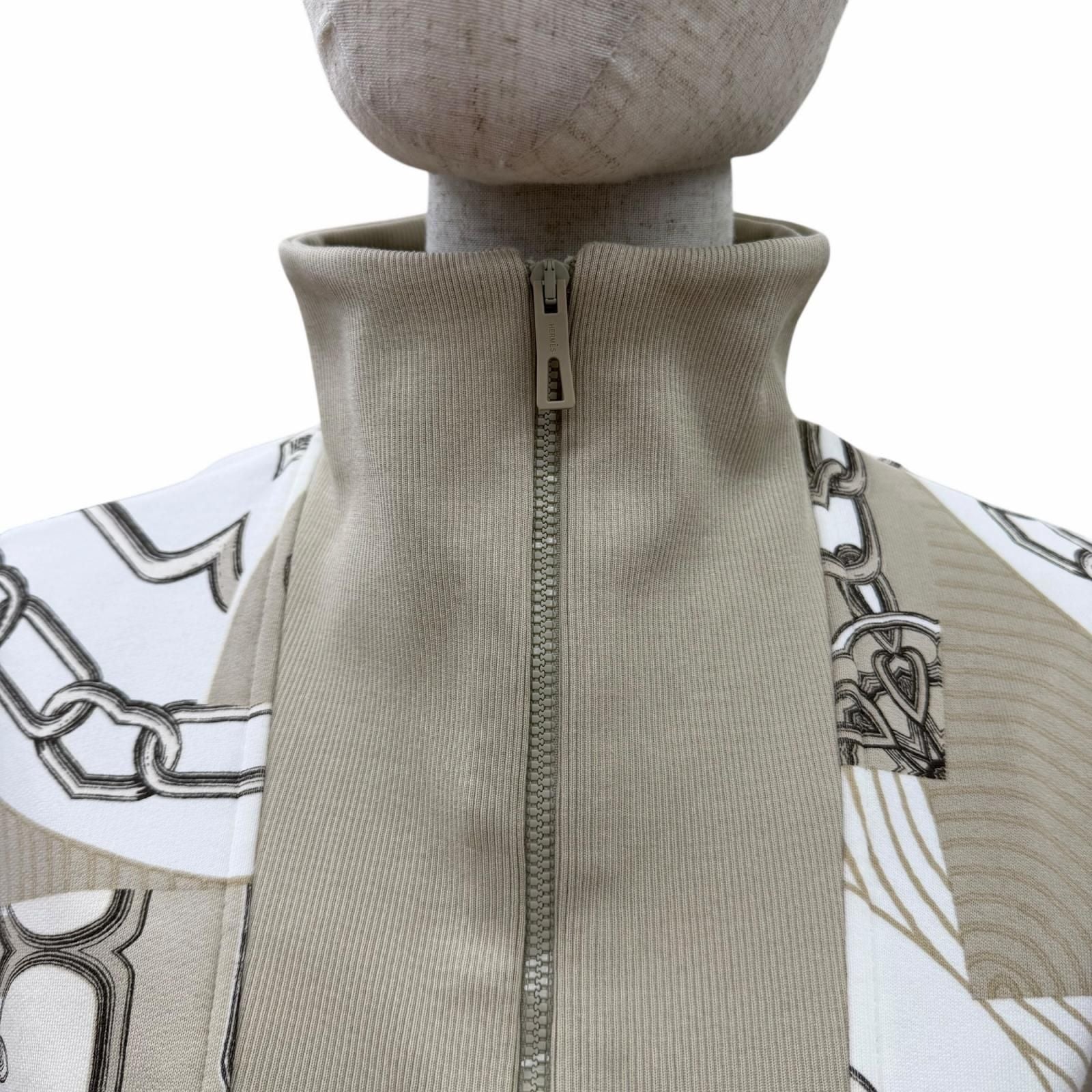 Hermes Kaleidoscope Effect Cotton 100% Jacket Beige 38 — view 4