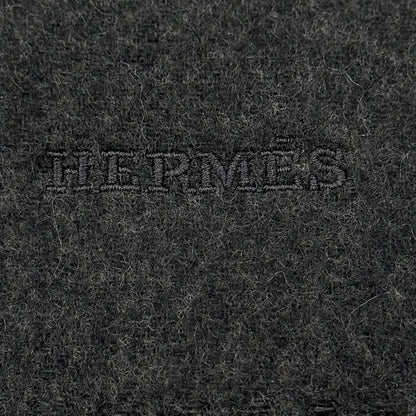 Hermes Tet a Tet Equestre Cashmere Hose Fringe Scarf Shawl Charcoal Gray — view 7
