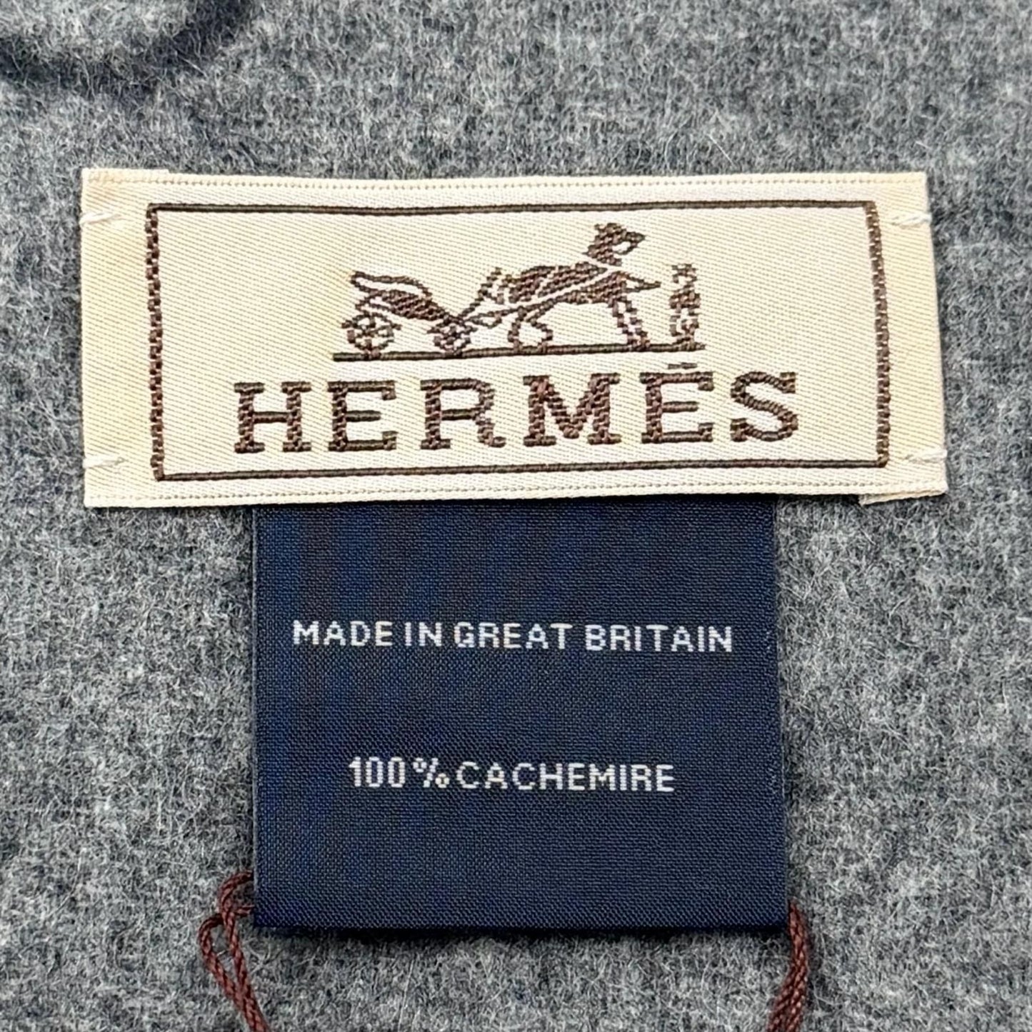 Hermes Tet a Tet Equestre Cashmere Hose Fringe Scarf Shawl Charcoal Gray — view 8