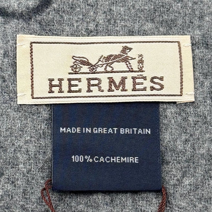 Hermes Tet a Tet Equestre Cashmere Hose Fringe Scarf Shawl Charcoal Gray — view 8
