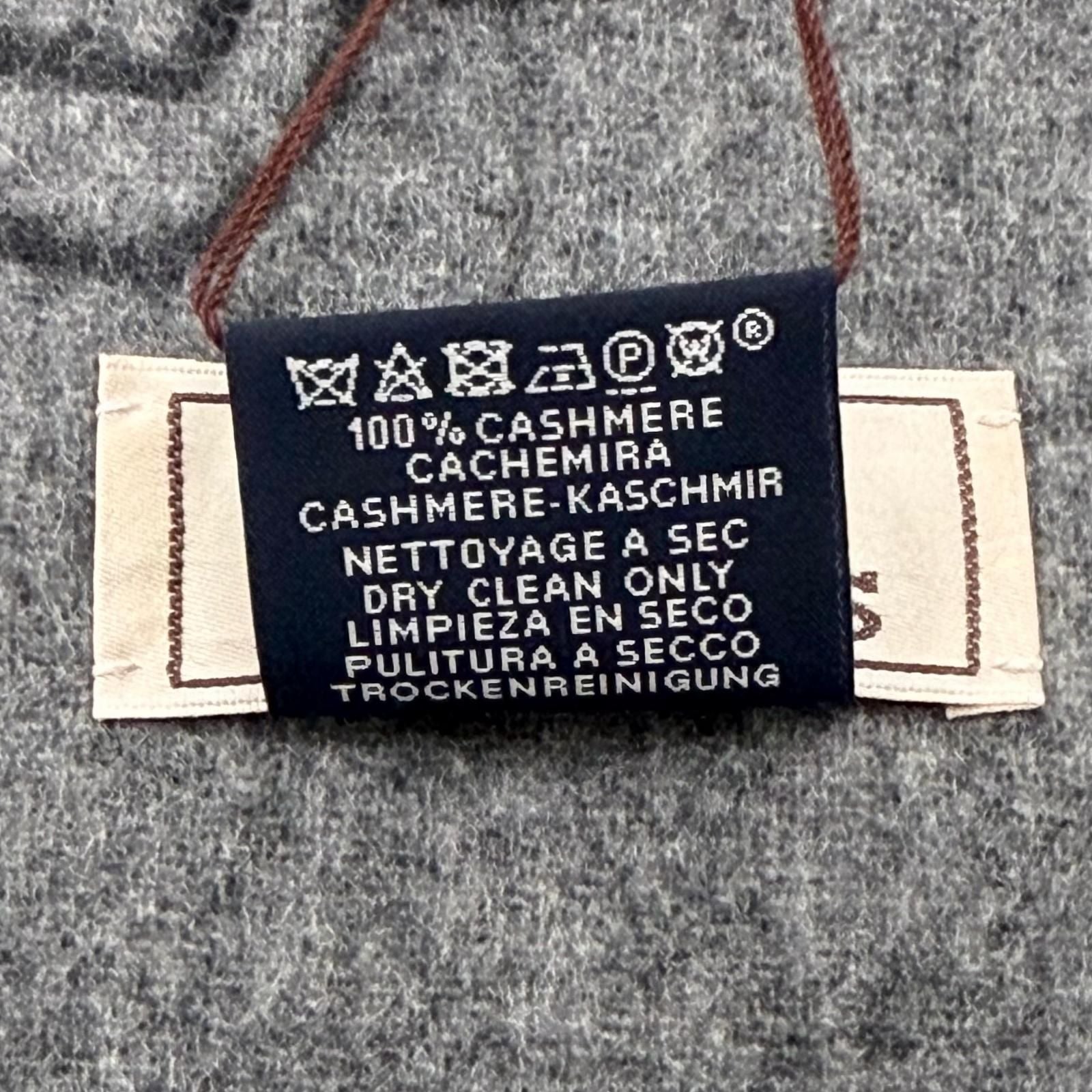 Hermes Tet a Tet Equestre Cashmere Hose Fringe Scarf Shawl Charcoal Gray — view 9