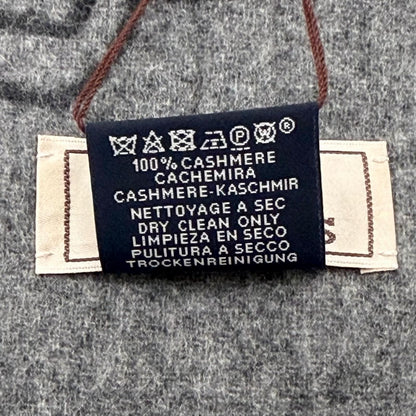 Hermes Tet a Tet Equestre Cashmere Hose Fringe Scarf Shawl Charcoal Gray — view 9