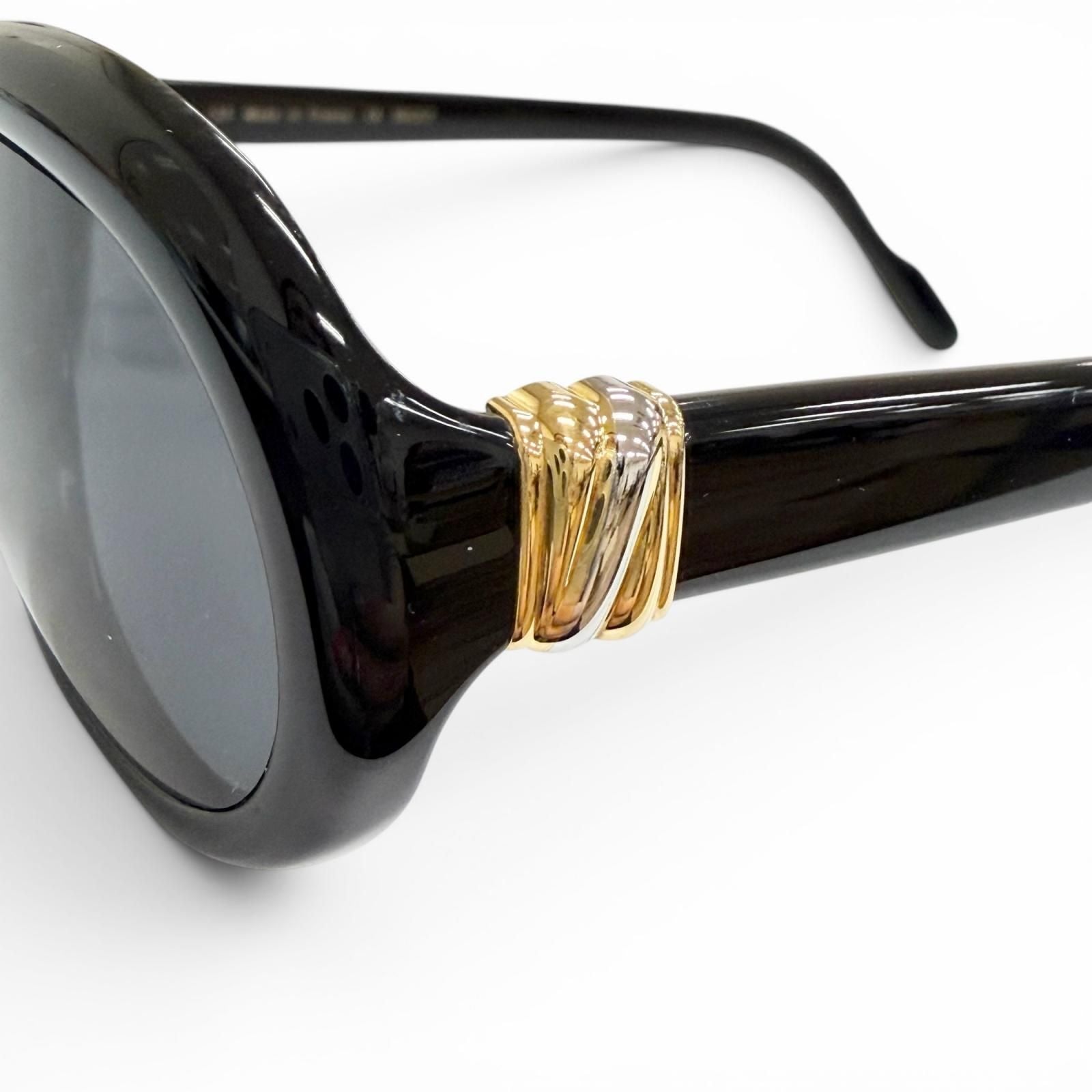 Cartier Vintage Trinity Oval Sunglasses Eyewear Black Gold — view 6