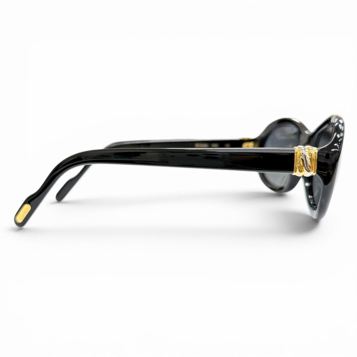 Cartier Vintage Trinity Oval Sunglasses Eyewear Black Gold — view 4