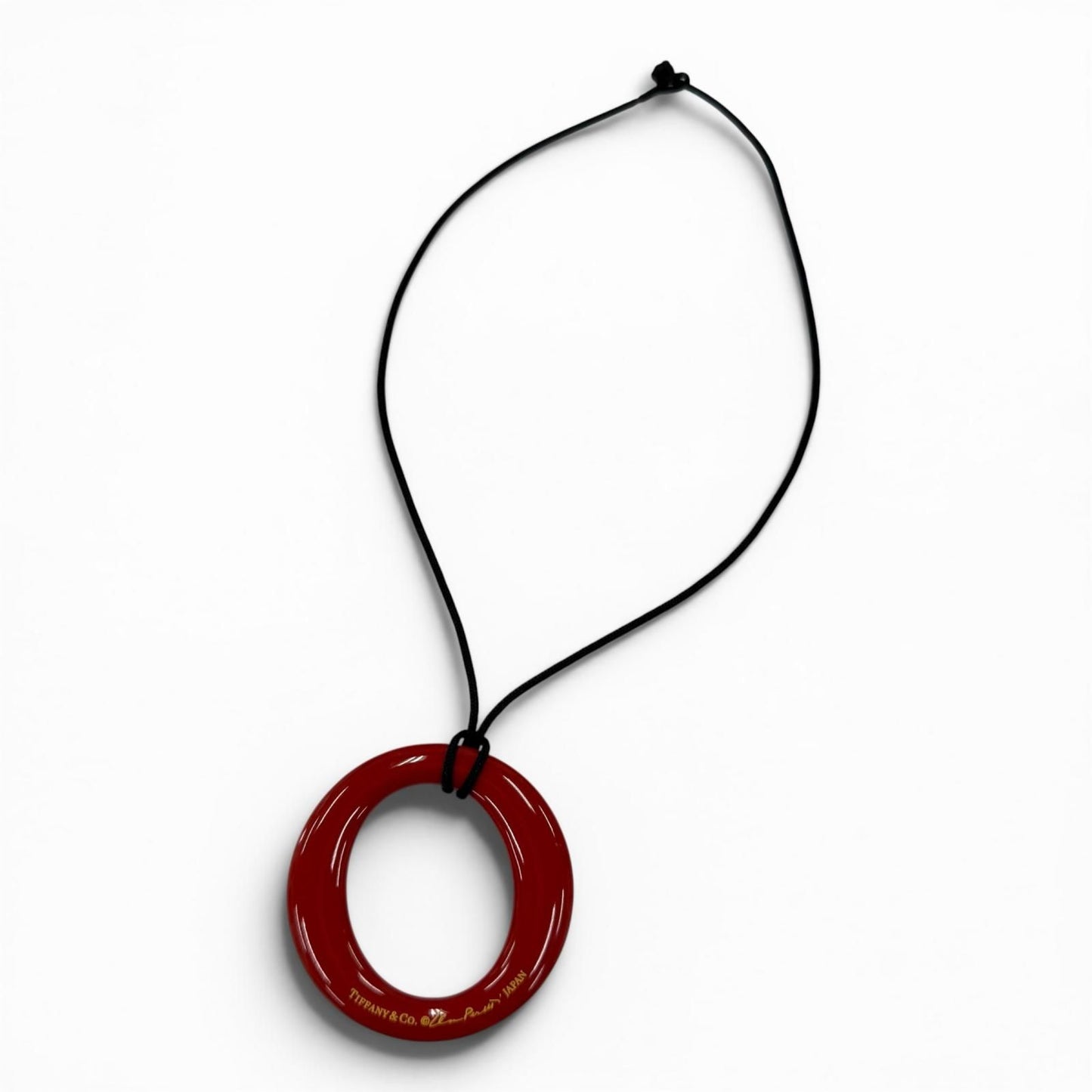 Tiffany & Co Elsa Peretti Seviana Necklace Silk Cord Red Black — view 3