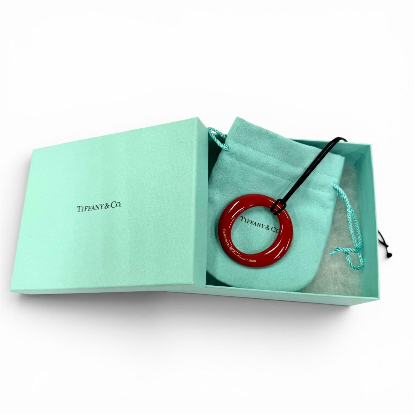 Tiffany & Co Elsa Peretti Seviana Necklace Silk Cord Red Black — view 2