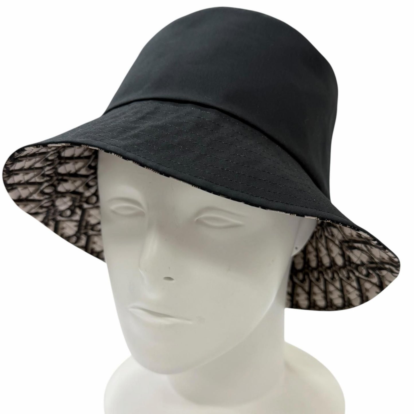 Dior Teddy-d Trotter Pattern Reversible Bucket Hat Black 56