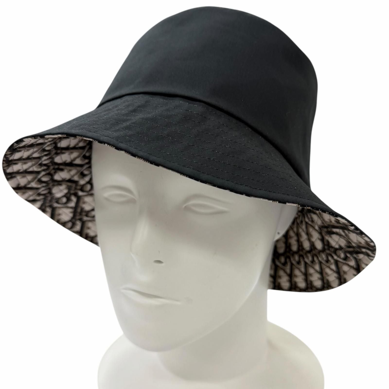 Dior Teddy-d Trotter Pattern Reversible Bucket Hat Black 56