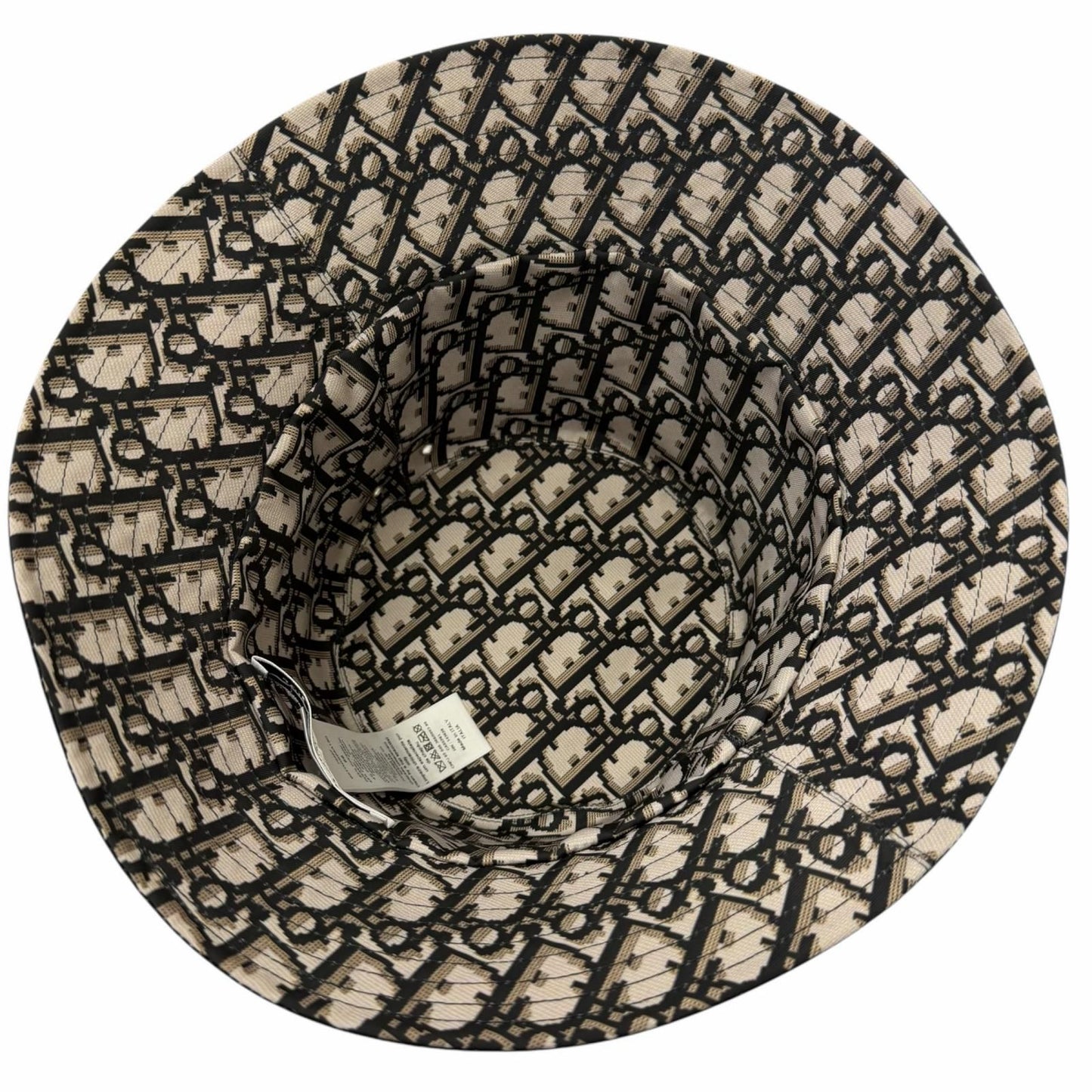 Dior Teddy-d Trotter Pattern Reversible Bucket Hat Black 56 — view 4