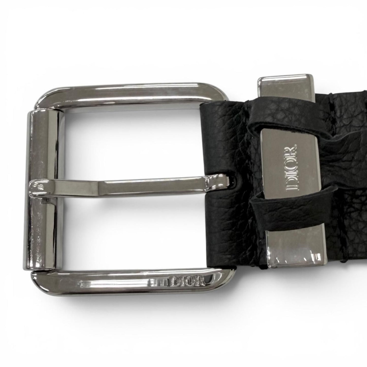 Dior Homme Logo Silver Pin Buckle Belt Black Recommended — view 4