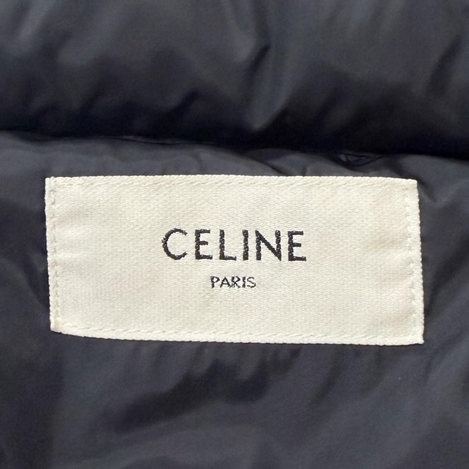 Celine Logo Print Western Down Jacket Puffer Black 46 — view 8