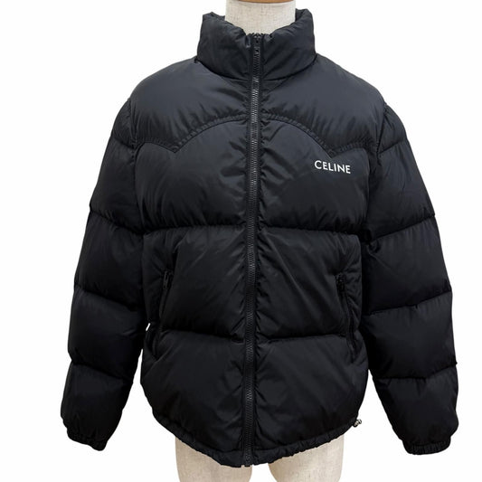 Celine Logo Print Western Down Jacket Puffer Black 46