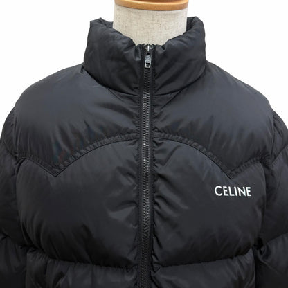 Celine Logo Print Western Down Jacket Puffer Black 46 — view 2