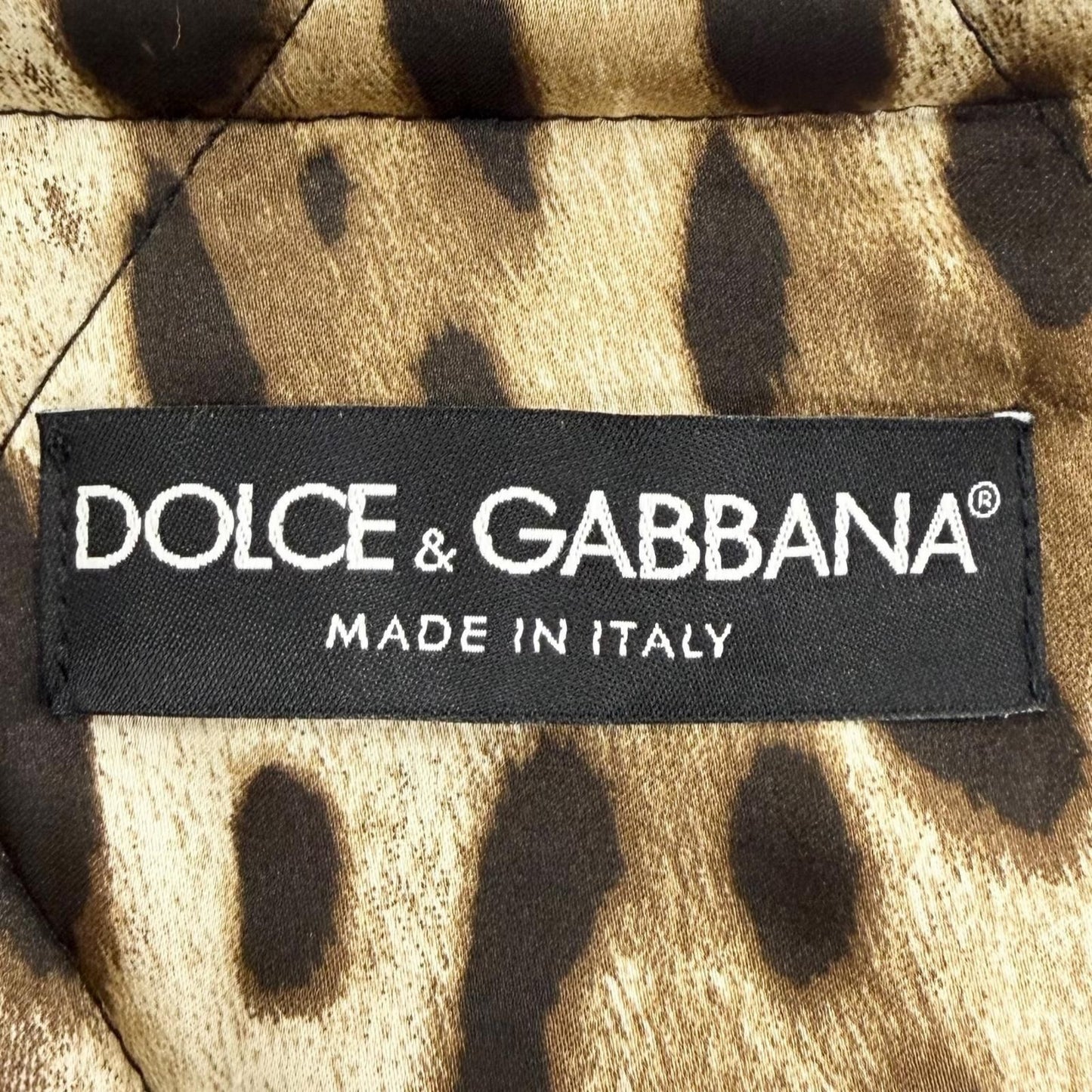 Dolce & Gabbana Floral Print Lining Leopard Pattern Quilted Coat Black Blue 40 — view 8