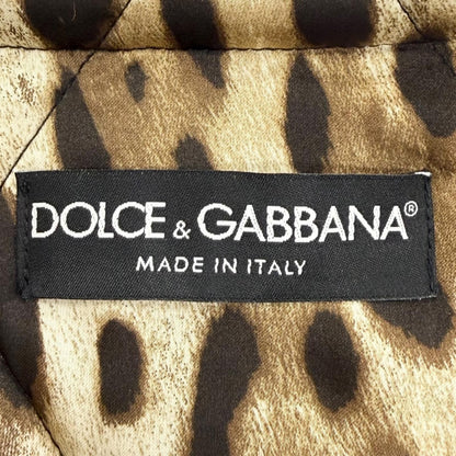 Dolce & Gabbana Floral Print Lining Leopard Pattern Quilted Coat Black Blue 40 — view 8