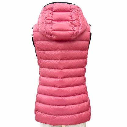 Moncler Glyco Logo Patch Hooded Zip Up Vest Pink 1 Recommended — view 3