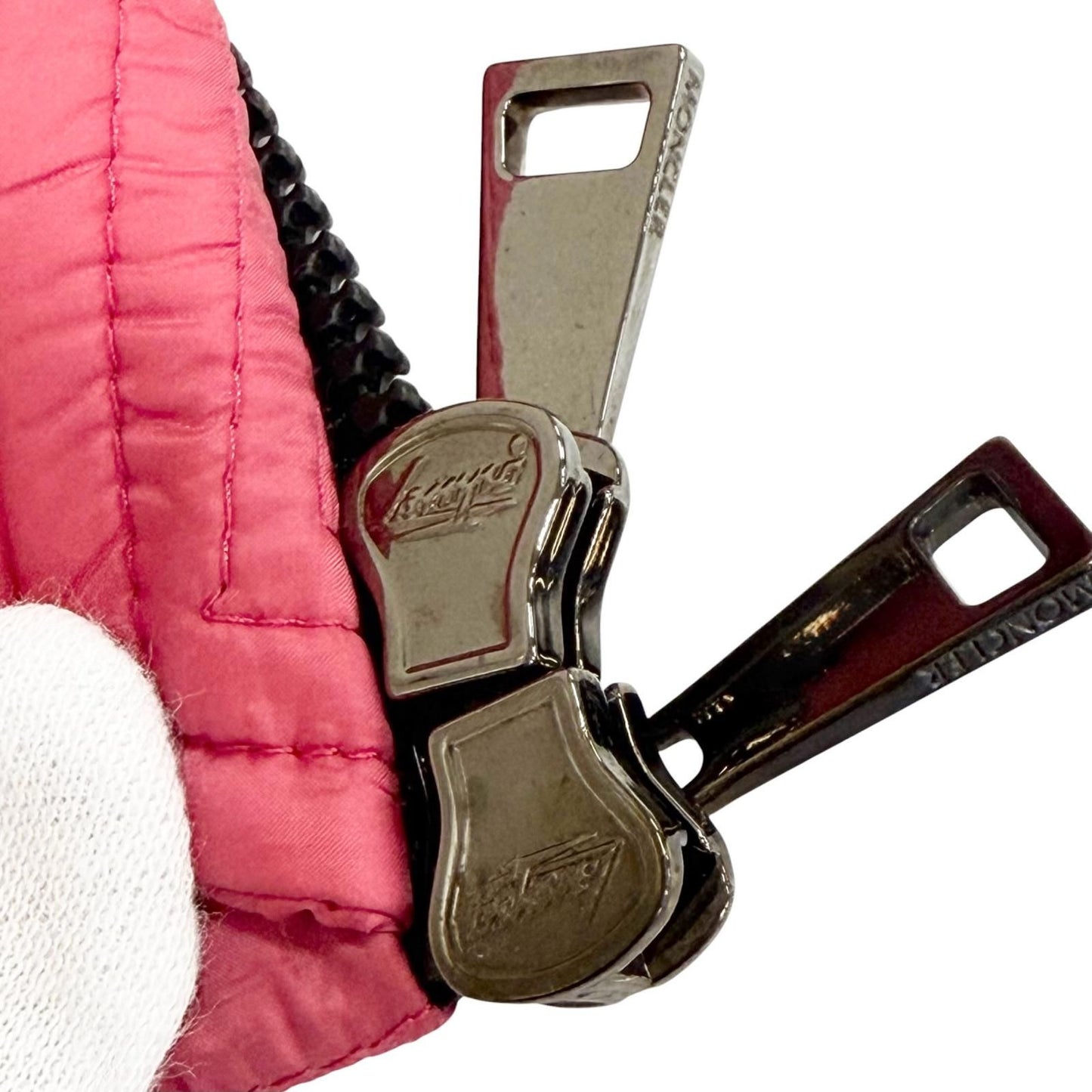 Moncler Glyco Logo Patch Hooded Zip Up Vest Pink 1 Recommended — view 8